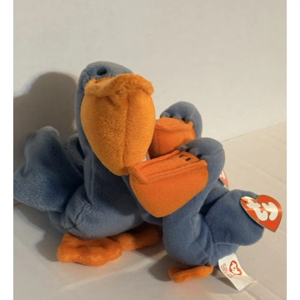 Vtg Ty Beanie Babies Scoop Pelican Lot Mom & Twins Teenie Babies 1993 1996 NWT